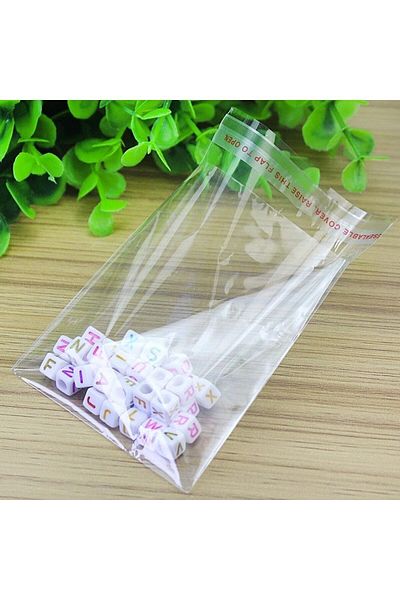 Elizada Taped Transparent Bag 8x15 Cm 100 Pieces