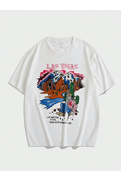 Jose Clothing Μπλουζάκι Unisex Λευκό με τύπωμα Οργανικό Βαμβάκι oversized