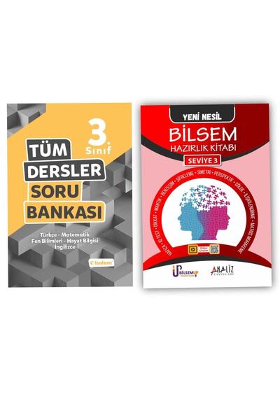 Tudem Yayınları 3. Sınıf Tüm Dersler Soru Bankası + Bilsem Hazırlık Kitabı