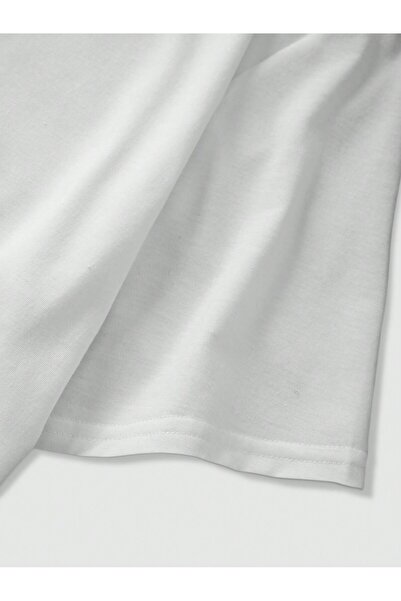 Jose Clothing Μπλουζάκι Unisex Λευκό εμπριμέ από οργανικό βαμβάκι Oversize με κοντό μανίκι