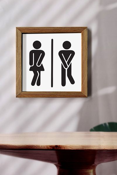Tooall WC Icons Πίνακας με ξύλινο πλαίσιο