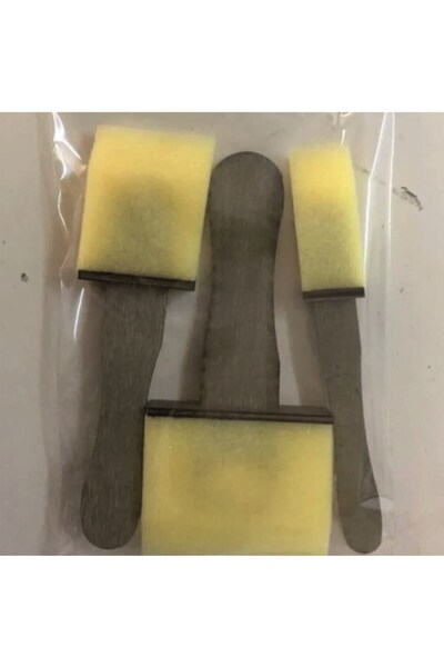 STENCİLTASARIM 3 lü Ahşap Saplı Sünger Vernik Fırçası