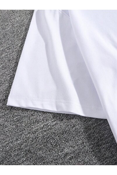 Jose Clothing Μπλουζάκι Unisex Λευκό εμπριμέ από οργανικό βαμβάκι Oversize με κοντό μανίκι