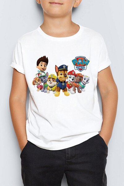 SVART WEAR Paw Patrol Baskılı Unisex Çocuk Tişört T-shirt 3-14 yaş arası