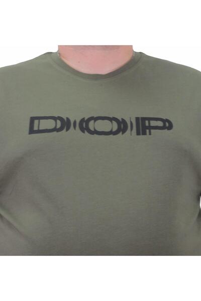 MocGrande Ανδρικό μπλουζάκι με λαιμόκοψη σε μεγάλο μέγεθος DOP 23176 KHAKI