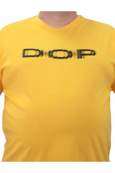MocGrande Men's Large Size T-Shirt - Crew Neck, DOP 23176 YELLOW