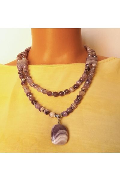 Asteria Elite Amethyst Stress Reduction Aura Cleansing Intuition Strengthening Premium Necklace Bracelet Set