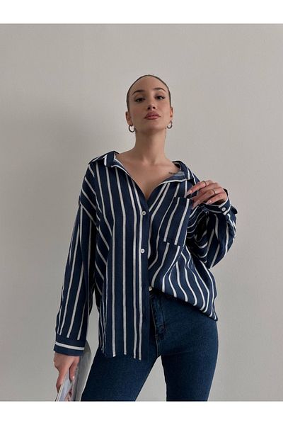 Ekim Store Egy zsebes csíkos ing