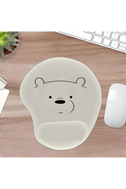 UcuruStore Drăguț covoraș de mouse oval decupat cu urs polar și suport pentru...