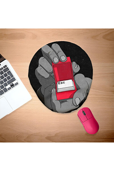 UcuruStore Οβάλ επιφάνεια ποντικιού με κουτί πλήκτρων ESC και στήριγμα καρπού