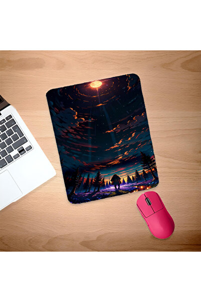 UcuruStore Νυχτερινό Φως του Σελήνη Ορθογώνιο Mouse Pad με Στήριγμα Καρπού