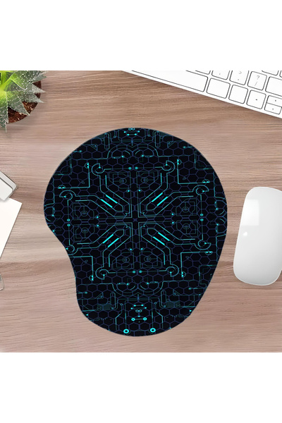 UcuruStore Τεχνολογικά Σχεδιασμένο Οβάλ Μαξιλαράκι Ποντικιού με Στήριγμα Καρπού