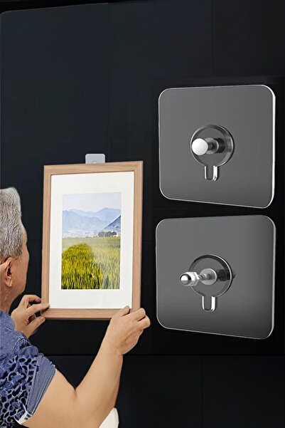 AfterTimes Ultra Güçlü Kendinden Yapışkanlı Askı Şeffaf Zarif Şık Askılık