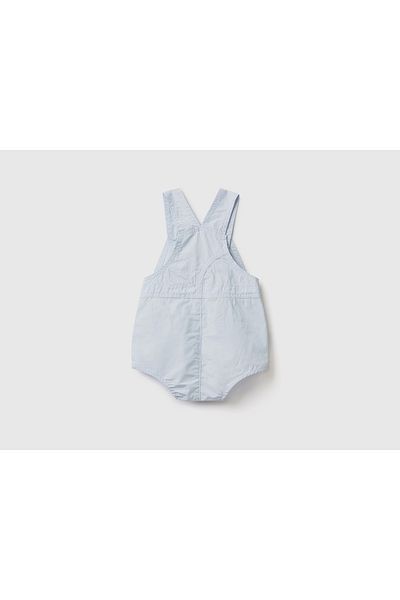 United Colors of Benetton Baby Powder Blue Chest Pocket Shorts Salopet