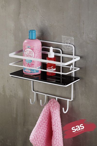 Sas Haus Two Layers Chrome Bathroom Sponge Holder Shampoo Holder Lux