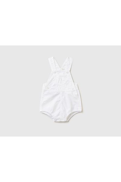 United Colors of Benetton Baby White Chest Pocket Shorts Salopet