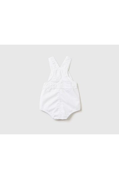 United Colors of Benetton Baby White Chest Pocket Shorts Salopet