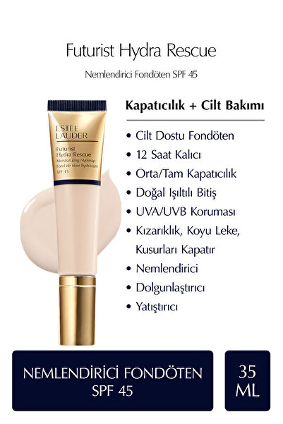 Estee Lauder Futurist Hydra Rescue SPF 45 Nemlendirici Fondöten 35ml - Renk:1...