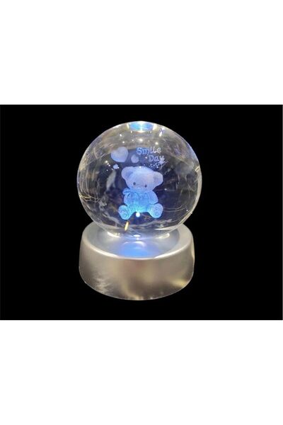 Genel Markalar Ayıcıklı cam küre kristal cam ışıklı cam küre masa üstü hediyelik