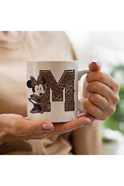 HobiShop Mickey Mouse Minnie Temalı M harfli Kupa Bardak