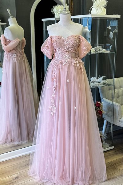 Lenta Moda Powder Embroidered Lace And Three-Dimensional Lace Covered Sheer Maxi Evening Dress/Evening Dress