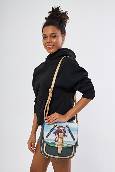 Morpelikan Дамска платнена чанта за през рамо с три отделения