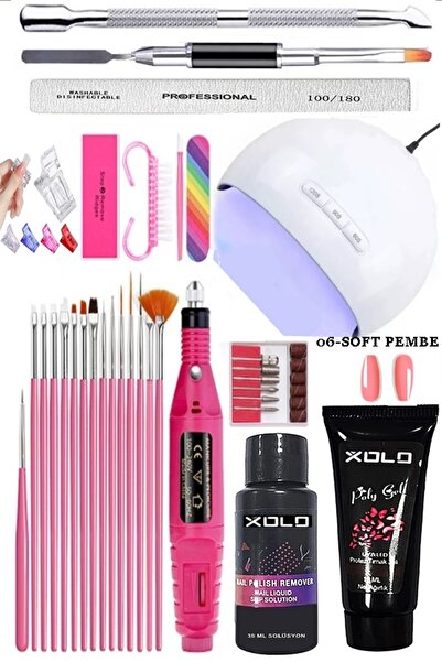 xolo 68 Parça Evde Manikür Pedikür Oje Polijel Oje Yapma Seti Poligel Uv Led ...
