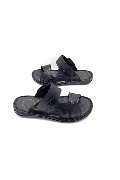 Deritarz Genuine Leather Full Orthopedic Massage Men's Slippers