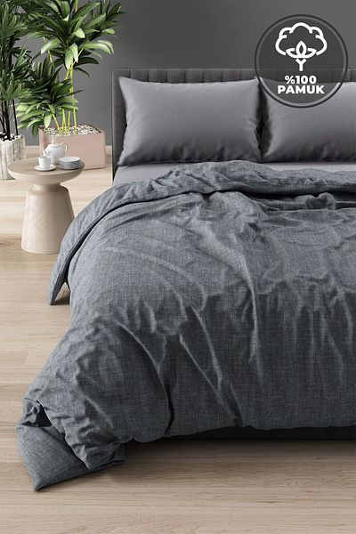 Canisa Siamese Series 100% Cotton Elastic Double Duvet Cover Set with Sheets