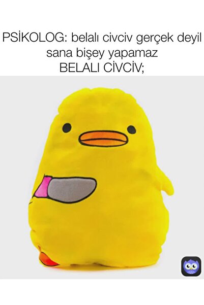 Kollektif Ben Belanın Ta Kendisiyim Yaramaz Civciv Peluş Yastık, Katil, Belalı Civciv, Yumuşak Hediyelik