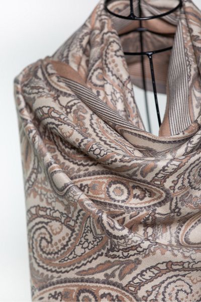 MAWLANA CASHMERE & SILK MODAL CASHMERE JACQUARD SHAL (WITH BAZLI)