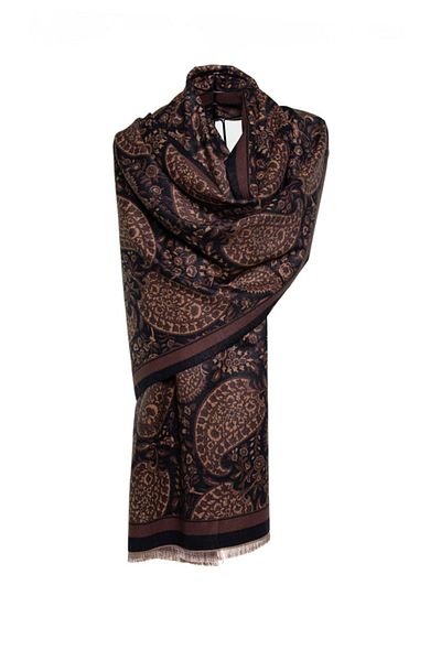 MAWLANA CASHMERE & SILK MODAL CASHMERE JACQUARD SHAL (LEADED)