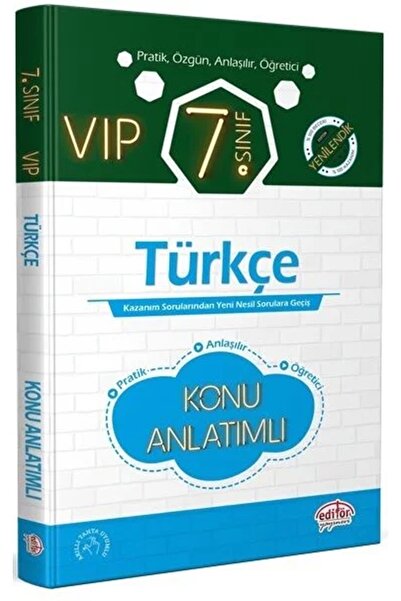 Editör Yayınevi 7.Sınıf Türkçe Konu Anlatımı Vip