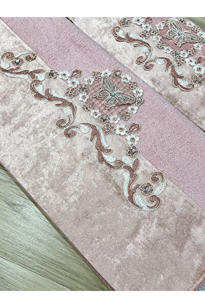 AYHANHOME Французький оксамитовий Джейізлік з вишивкою Gupur 1 шт 50x90 Рушник для рук та обличчя 1 шт 30x50 Кухонний рушник