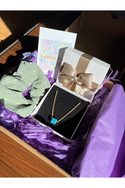 PANCO SHOP ACCESSORIES JEWELRY Hediye paketli kutulu Kolye ve toka Kutulu Hed...