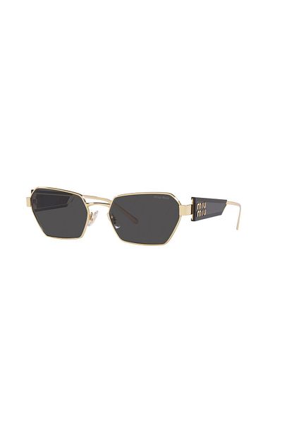 Miu Miu Mıu Mio 53ws Zvn05s 58 Women's Gold Cornered Frame Sunglasses
