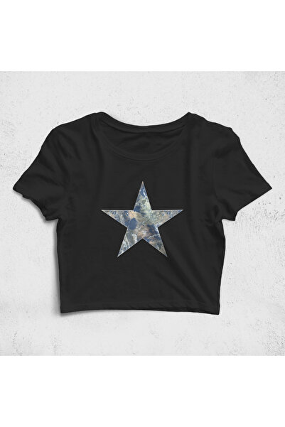 Built By Crazy Tricou Croptop cu model Shinny Star