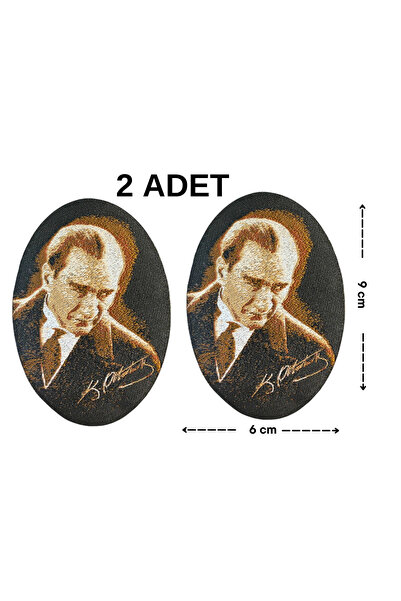 Megas Etiket Ütü ile Yapışan ATATÜRK Dokuma Arma/Yama