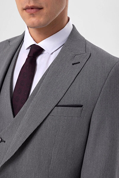 SÜVARİ SÜVARİSlimfit Armürlü Yelekli Takım Elbise