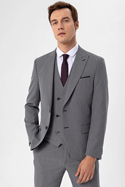 SÜVARİ SÜVARİSlimfit Armürlü Yelekli Takım Elbise