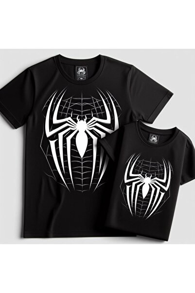 Vordevia Spider Baskılı Sevgili Kombini T-shirt