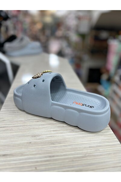 Akınal Bella Γυναικείες παντόφλες με ψηλή σόλα άνετες πέτρινες