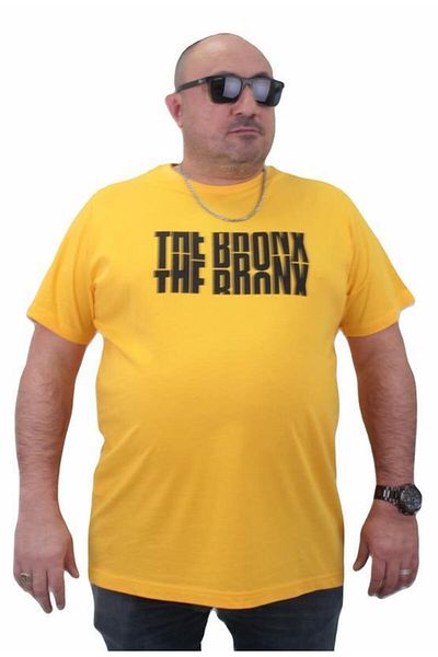 Starbattal Men's Large Size Crew Neck T-Shirt The Bronx 23174 YELLOW