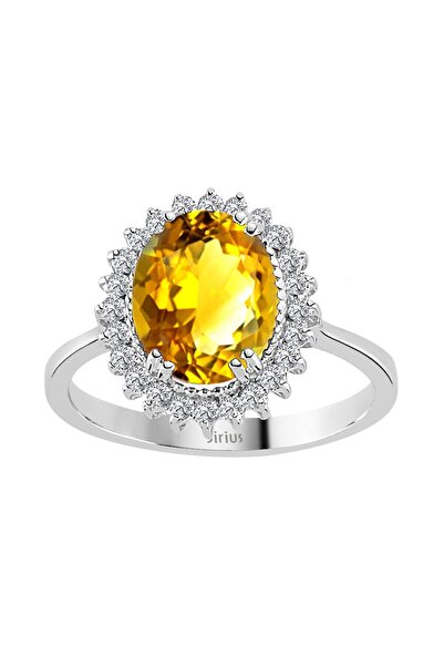 Sirius Pırlanta Sitrin Taşlı Pırlanta Anturaj Yüzük