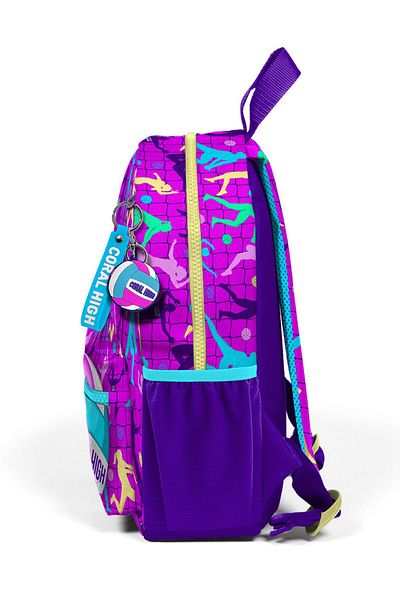 Coral High Rucsac cu cuib mic cu model de volei roz violet - două compartimente 23561