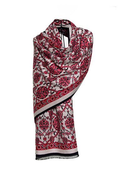 MAWLANA CASHMERE & SILK ŞAL JACQUARD MODAL CAȘMIR (TULIP)