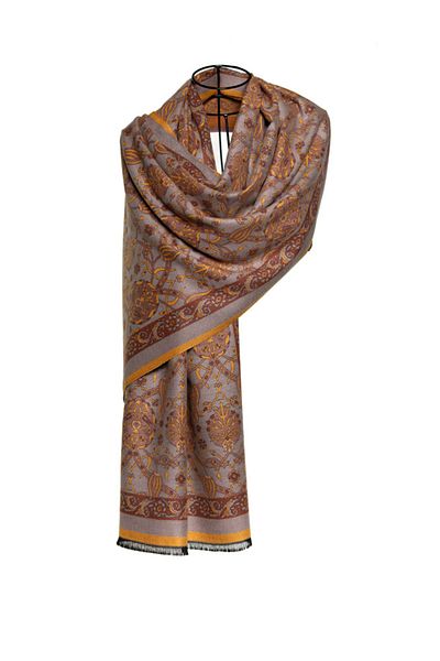 MAWLANA CASHMERE & SILK Şal Jacquard din Caşmir Modal Tulip