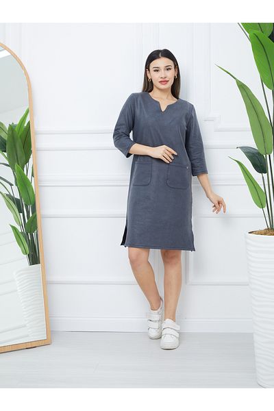Banadamoda Women's Finished Fabric Slit Dress with Pockets