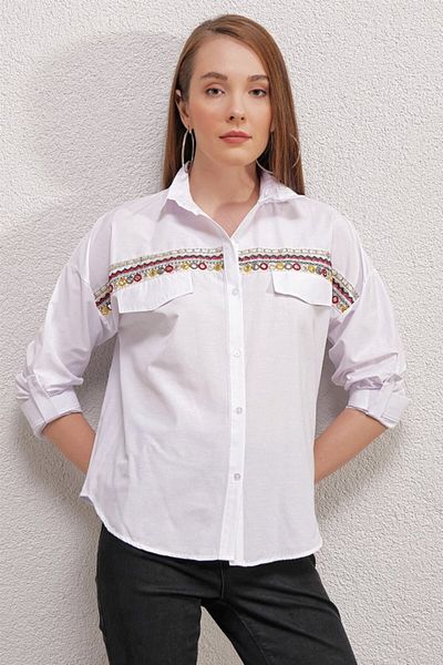 Kokosh moda 20147 Cămașă albă brodata model