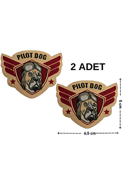 Megas Etiket Ütü ile Yapışan Pilot Dog Dokuma Arma/Yama